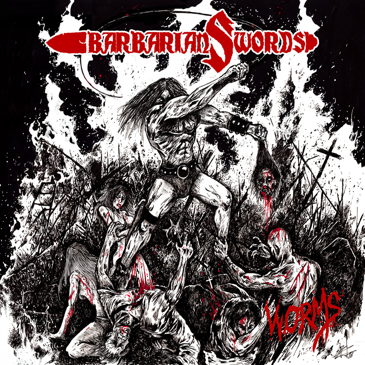 Barbarian Swords - Worms (red vinyl) 2LP - Click Image to Close